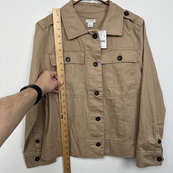 NEW - J Crew Jacket Women’s Size Small Khaki Beige Cotton Safari Utility Shirt - Picture 4 of 9
